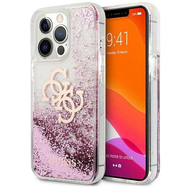 Guess GUHCP13XLG4GPI iPhone 13 Pro Max 6,7" pink/pink hardcase 4G Big Liquid Glitter