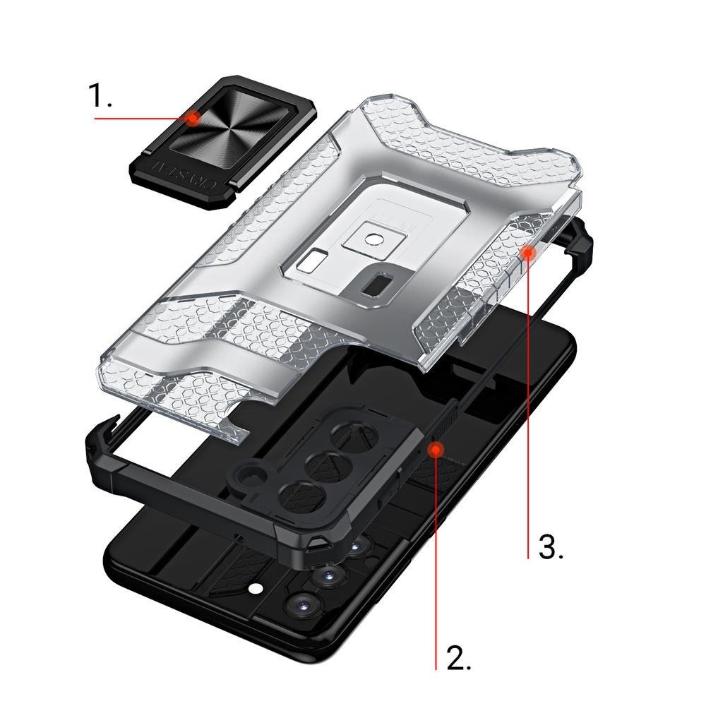 Crystal Ring Case robust hybrid cover + magnetisk holder til Samsung Galaxy S22 + (S22 Plus) sort