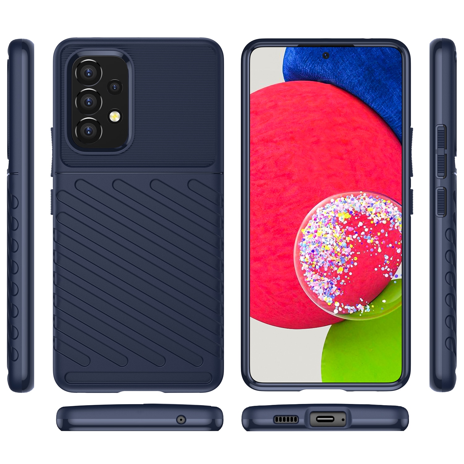 Thunder Case fleksibelt pansret cover til Samsung Galaxy A53 5G blå