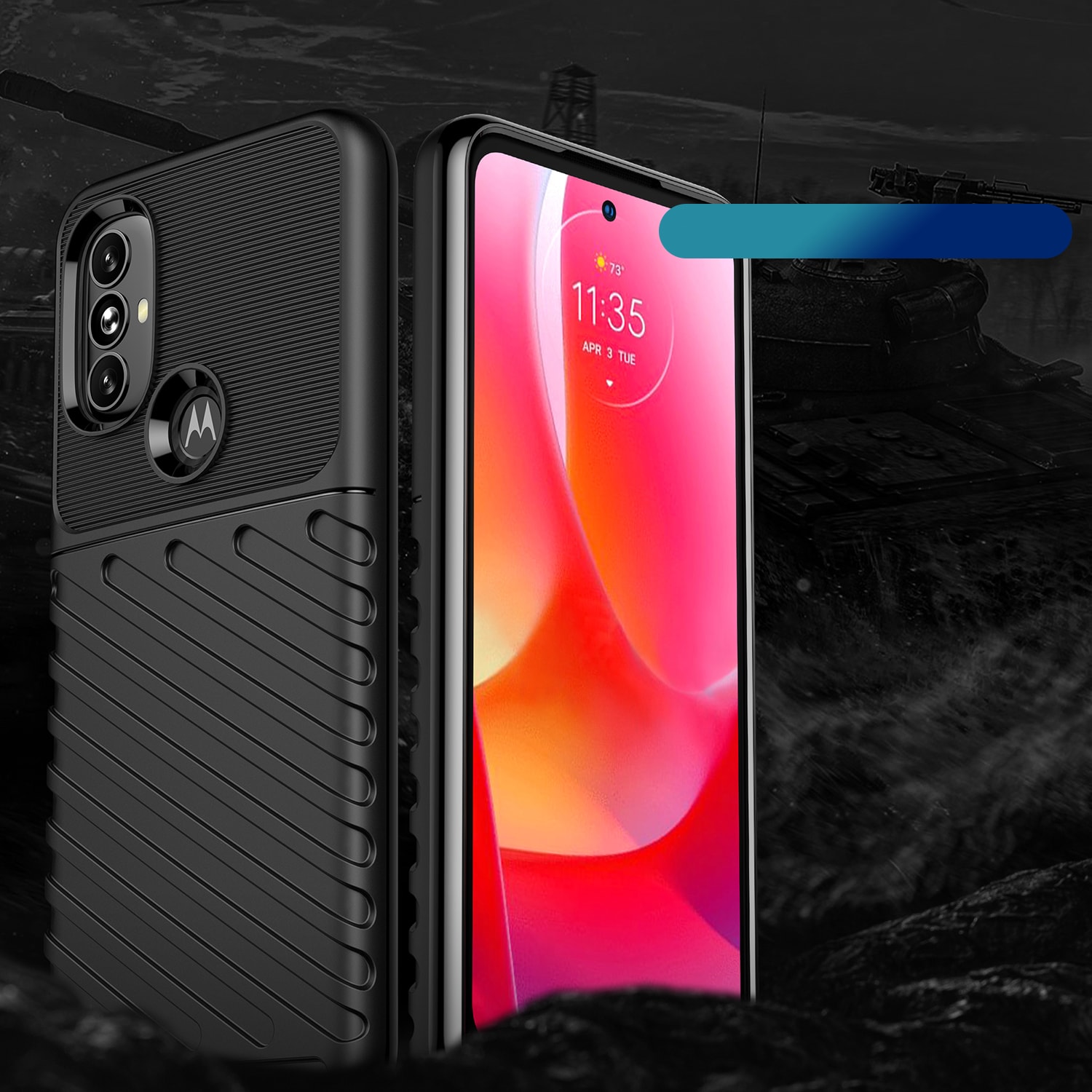 Thunder Case fleksibelt panseret cover til Motorola Moto G Power 2022 sort
