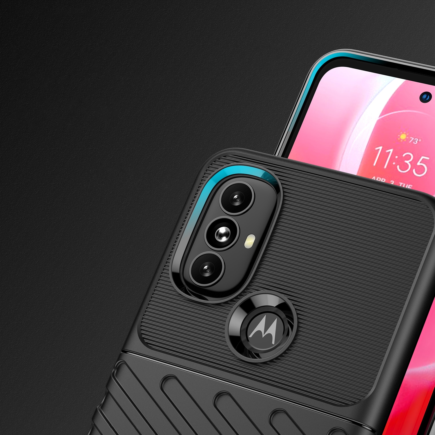 Thunder Case fleksibelt panseret cover til Motorola Moto G Power 2022 sort