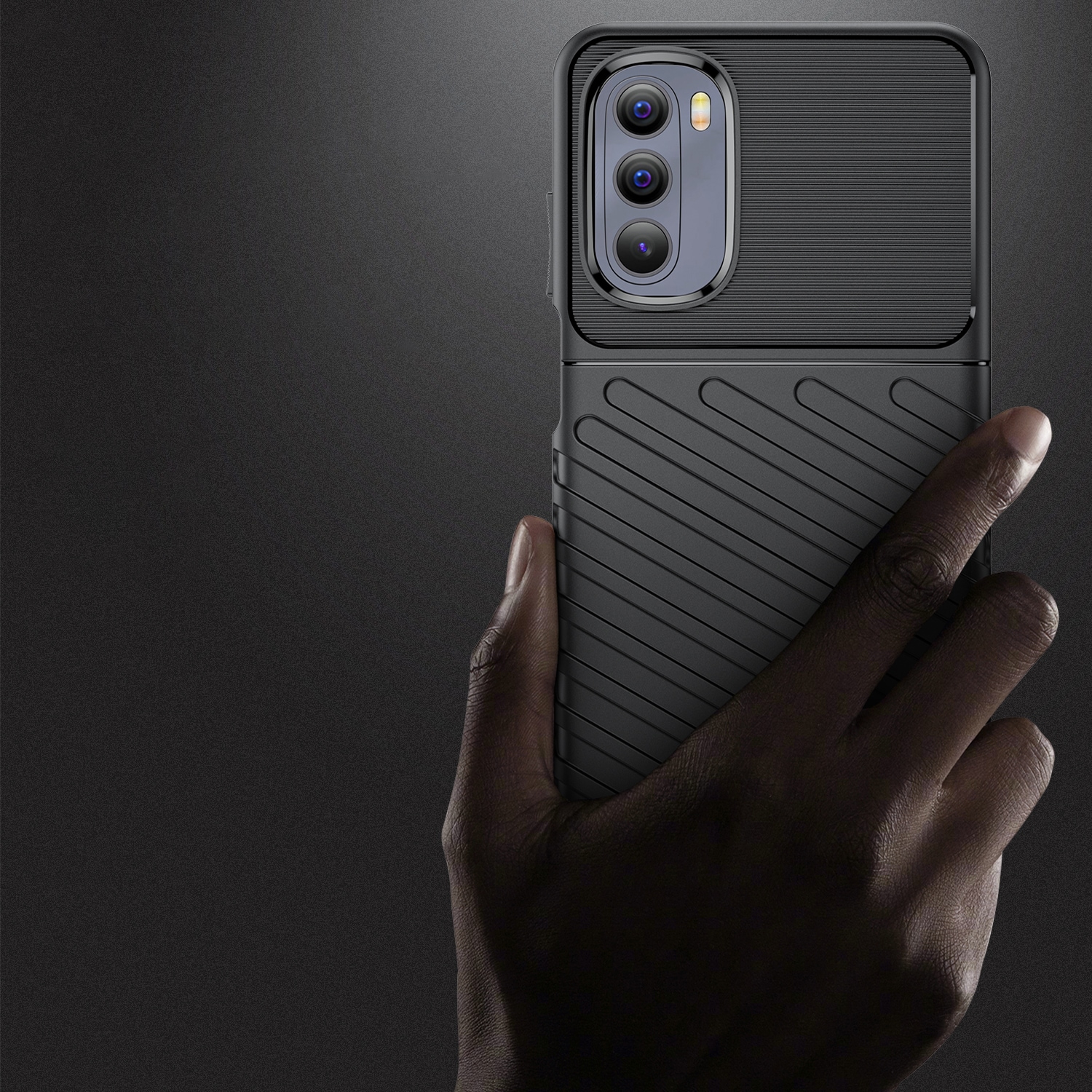 Thunder Case fleksibelt panseret cover til Motorola Moto G Stylus 2022 sort