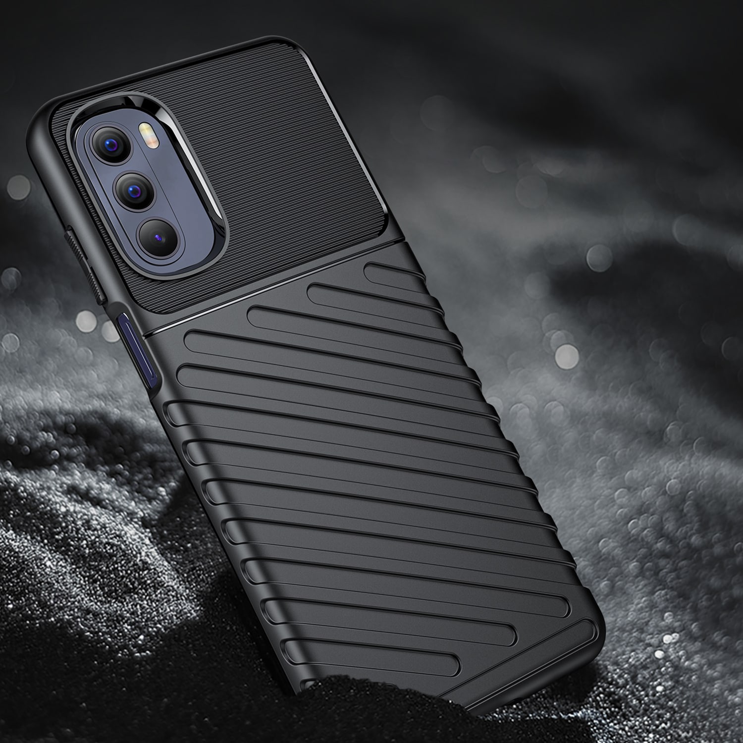 Thunder Case fleksibelt panseret cover til Motorola Moto G Stylus 2022 sort