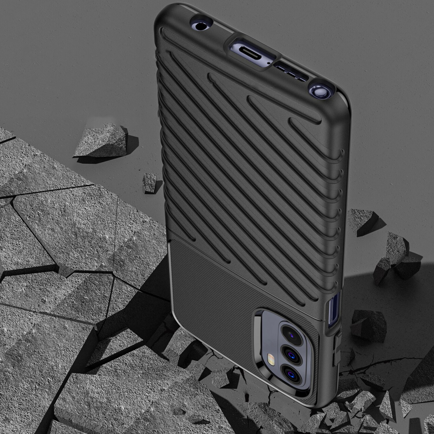 Thunder Case fleksibelt panseret cover til Motorola Moto G Stylus 2022 sort