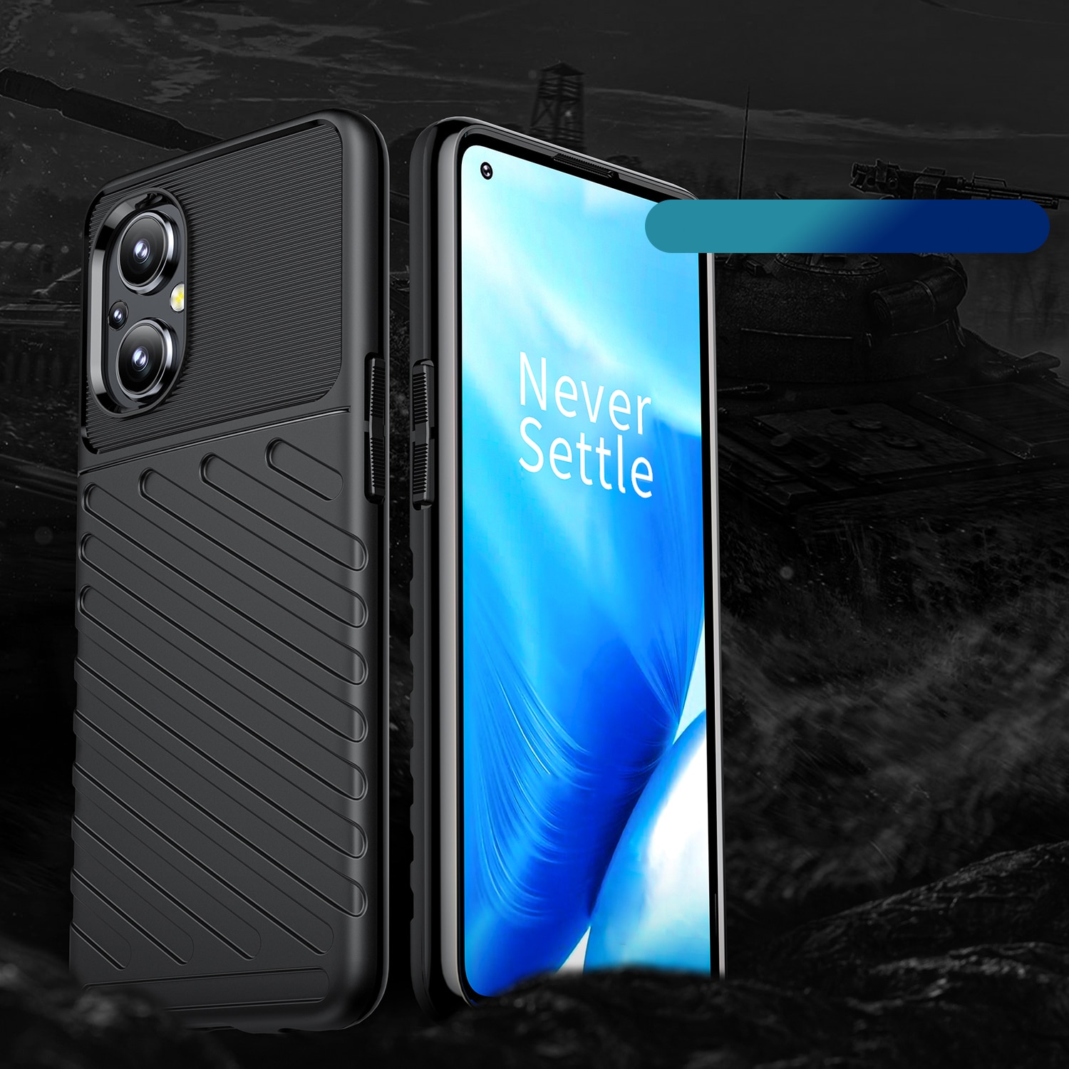 Thunder Case fleksibelt panseret cover til OnePlus Nord N20 5G sort