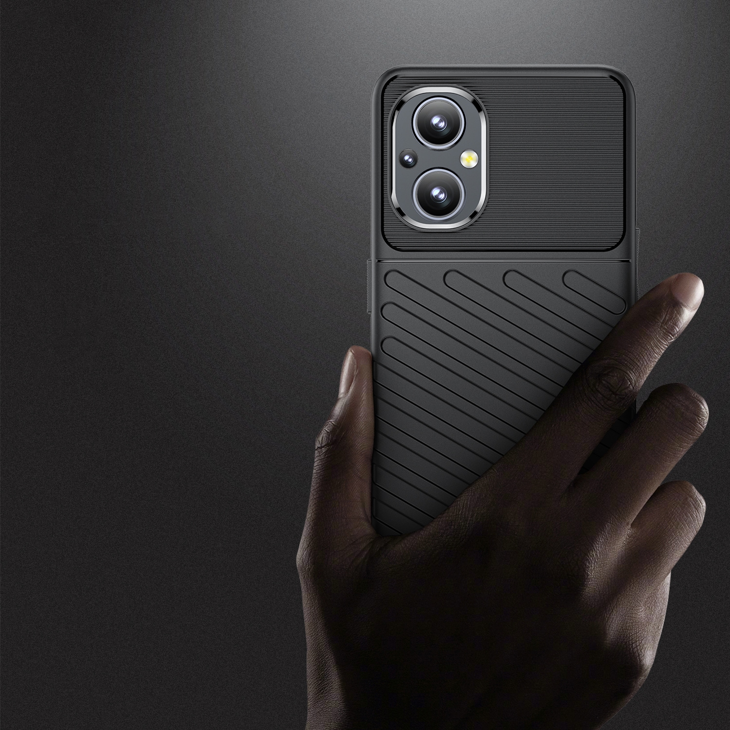 Thunder Case fleksibelt panseret cover til OnePlus Nord N20 5G sort