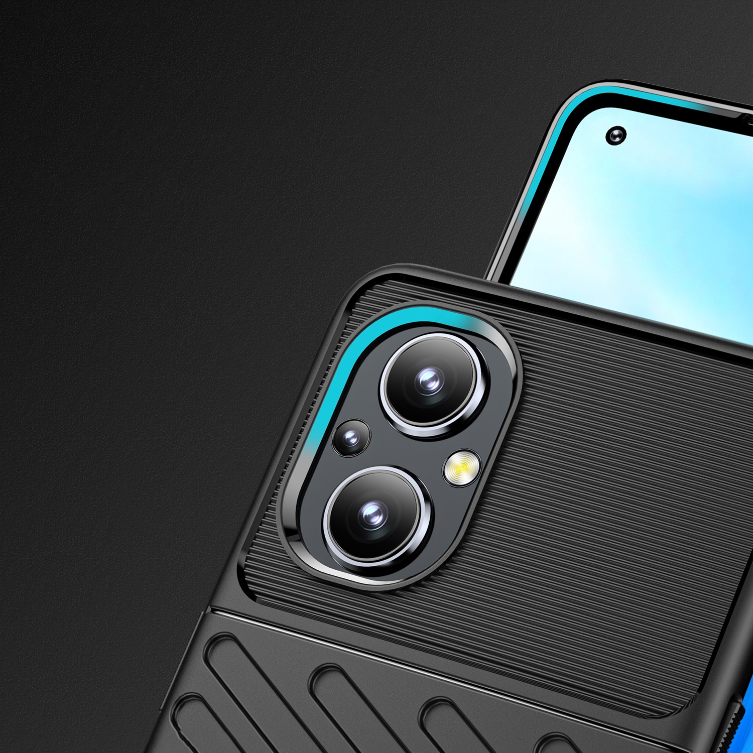 Thunder Case fleksibelt panseret cover til OnePlus Nord N20 5G sort