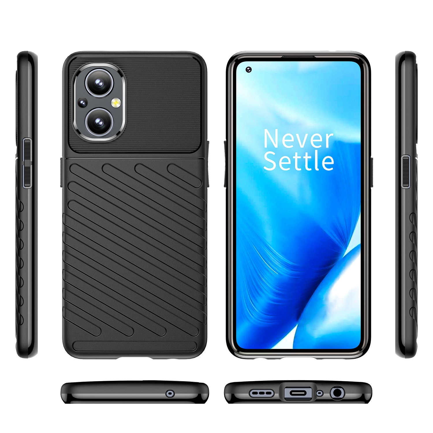 Thunder Case fleksibelt panseret cover til OnePlus Nord N20 5G sort