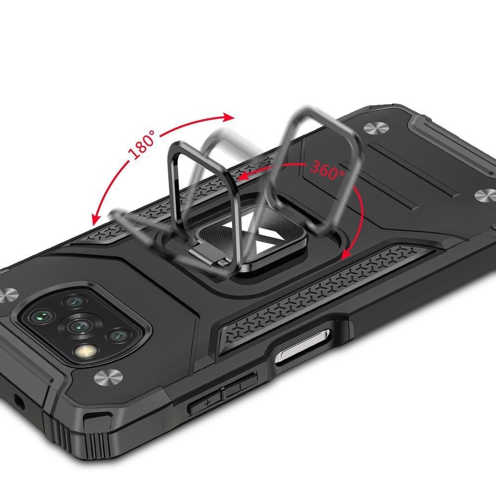 Wozinsky Ring Armor robust hybrid cover + magnetisk holder til Samsung Galaxy A03s blå