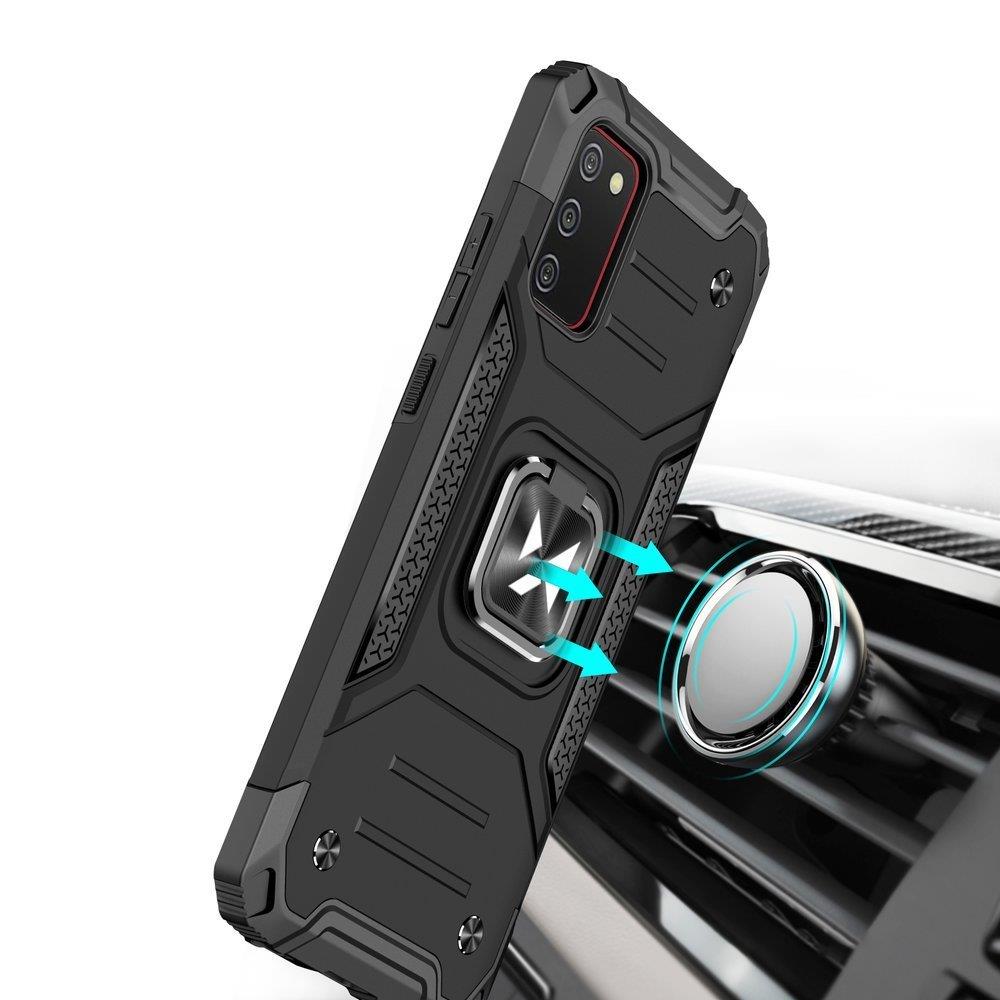 Wozinsky Ring Armor robust hybrid cover + magnetisk holder til Samsung Galaxy A03s blå