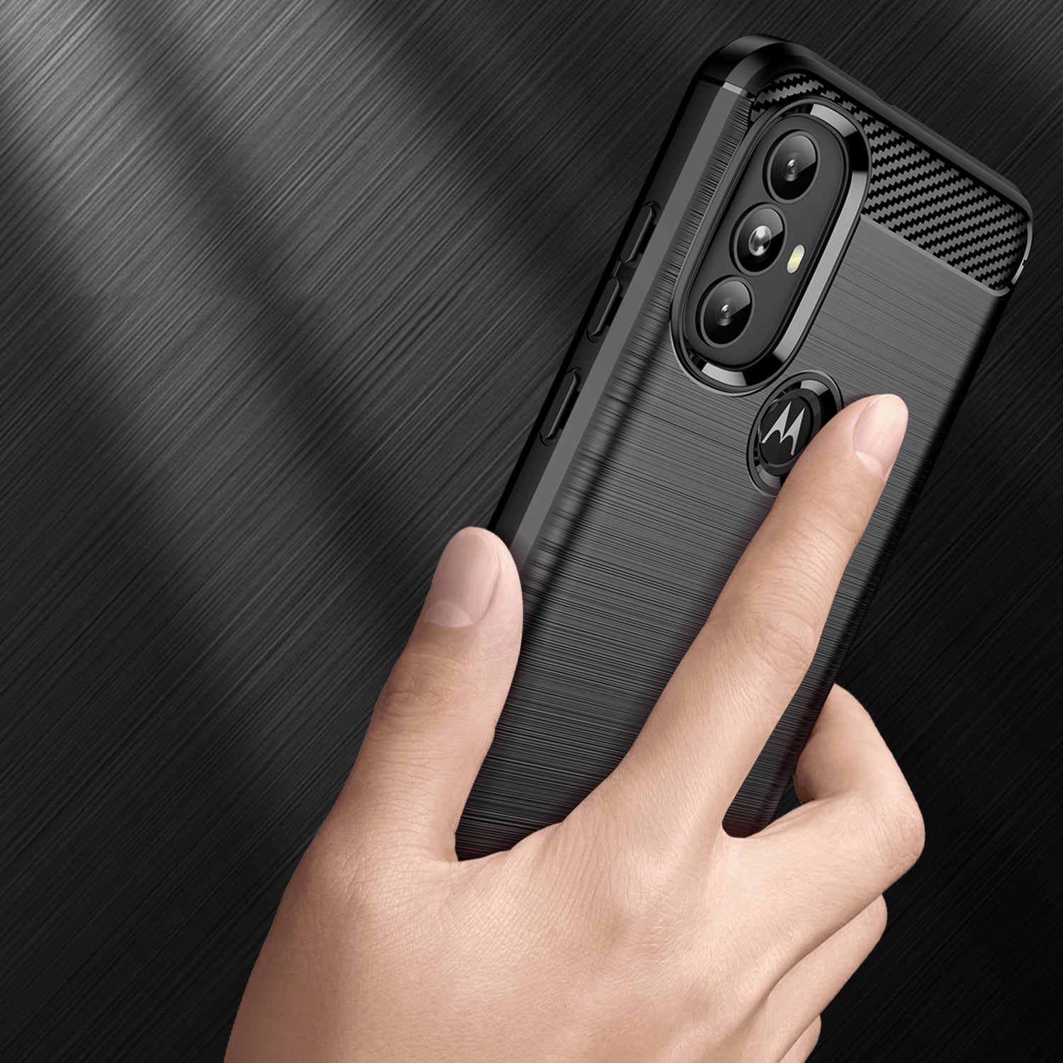 Carbon Case Fleksibelt cover Motorola Moto G Power 2022 sort