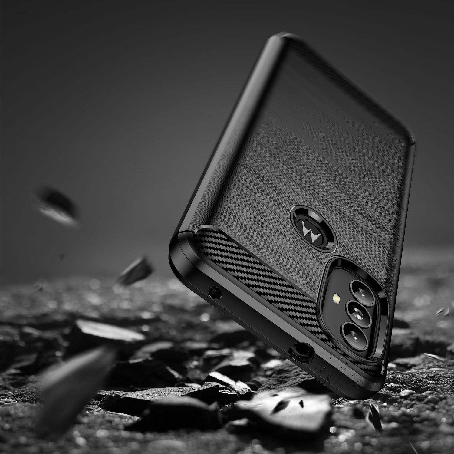 Carbon Case Fleksibelt cover Motorola Moto G Power 2022 sort