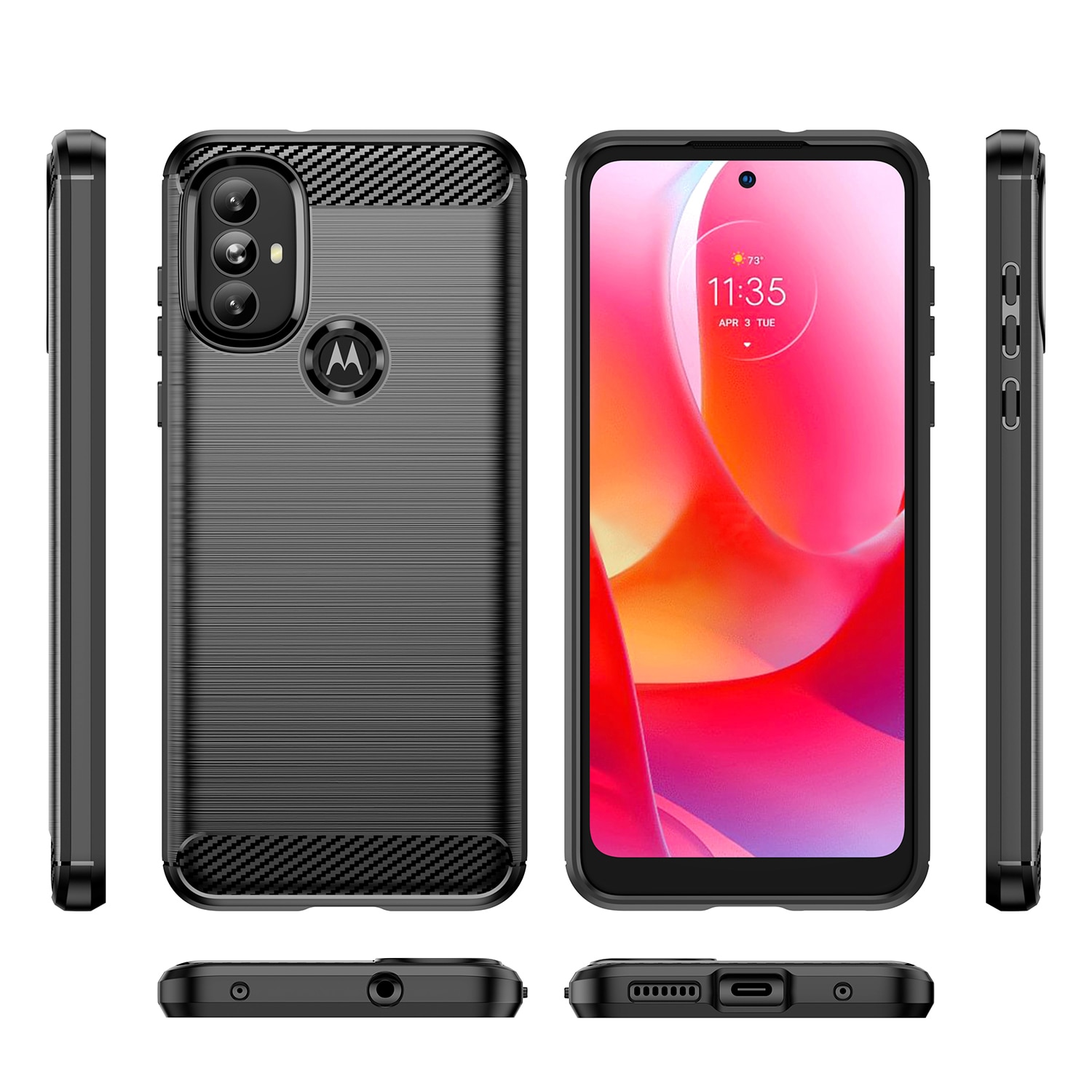 Carbon Case Fleksibelt cover Motorola Moto G Power 2022 sort