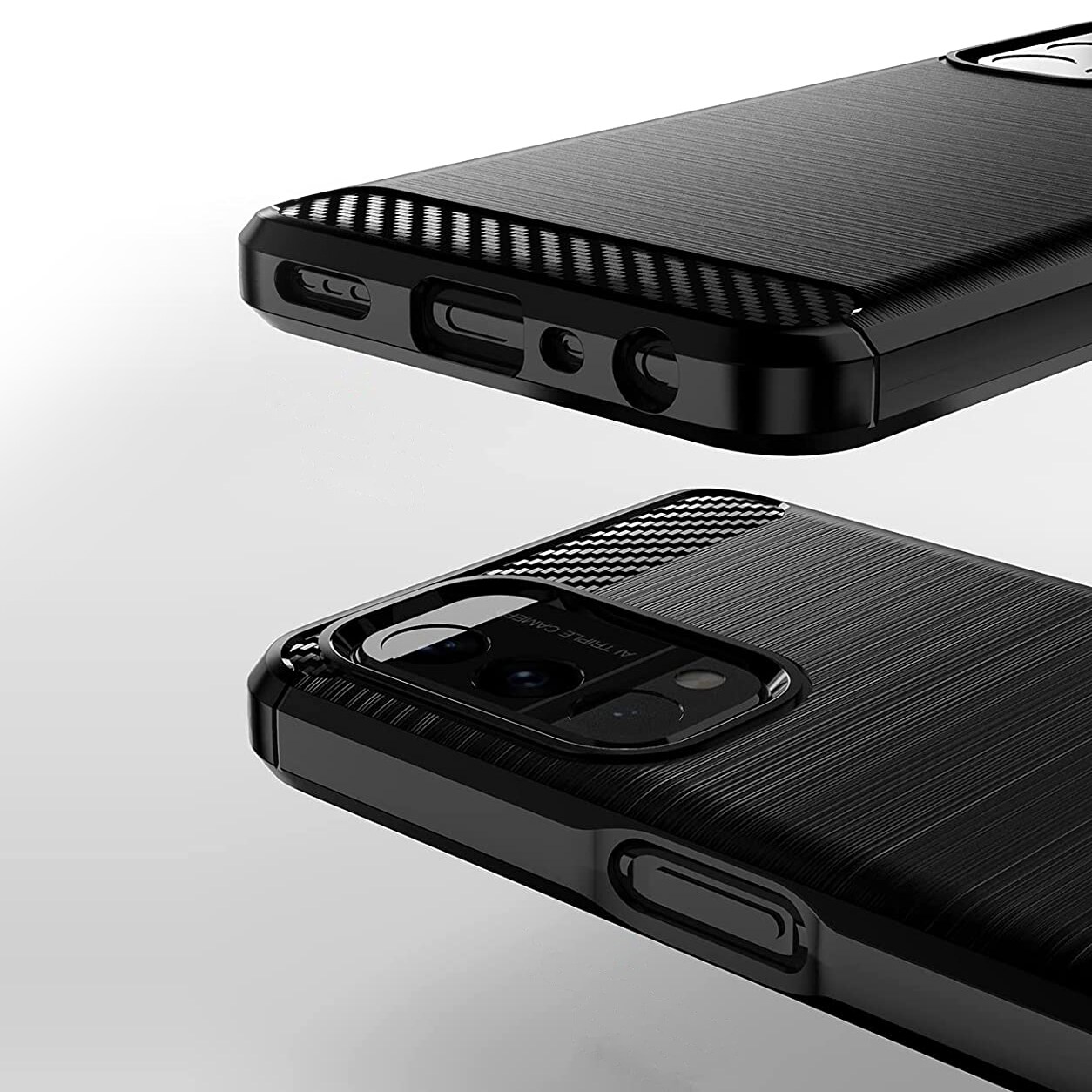 Carbon Case Fleksibelt cover til OnePlus Nord N200 5G sort