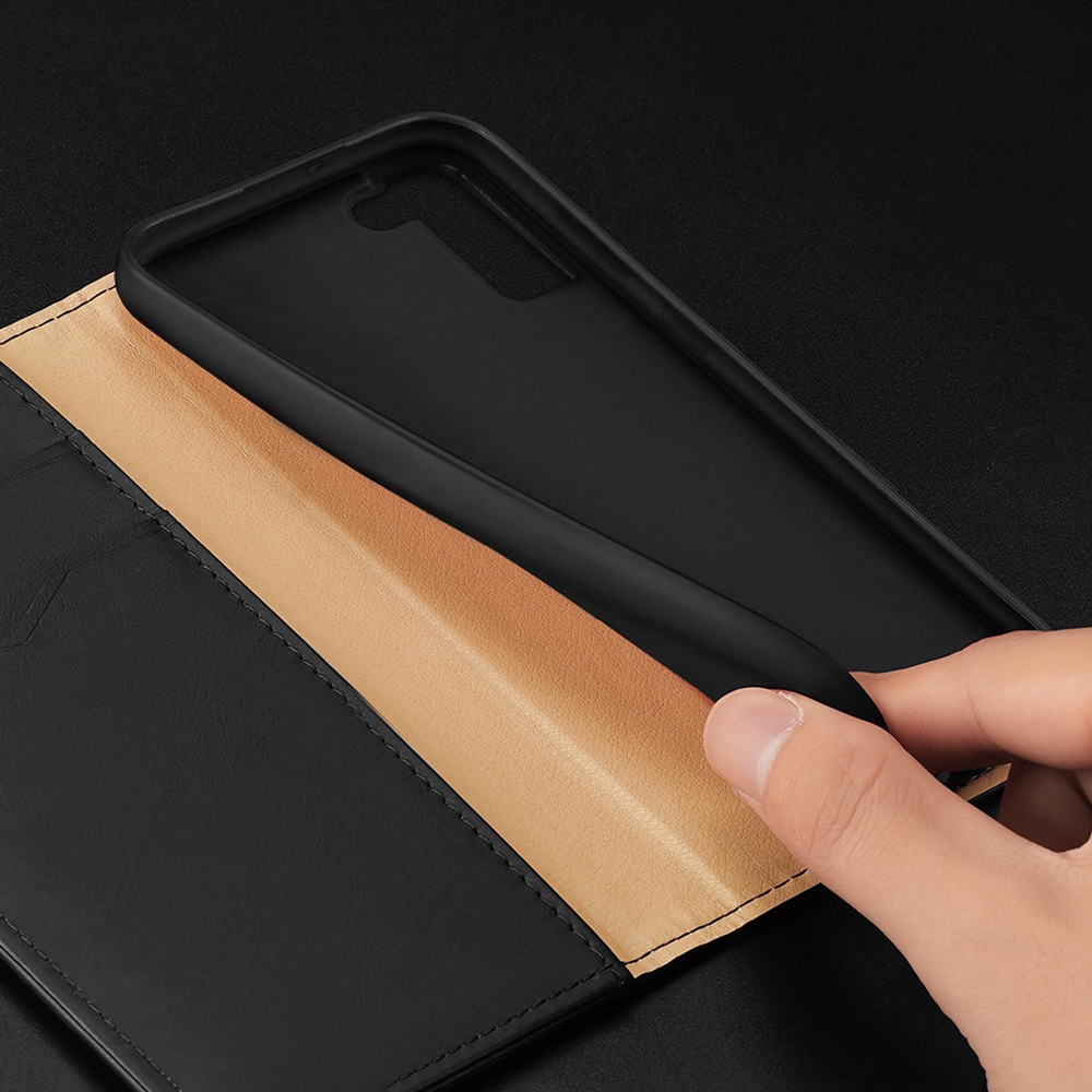 Dux Ducis Hivo Læder Flip Cover Ægte læderpung til Samsung Galaxy S22+ Blå