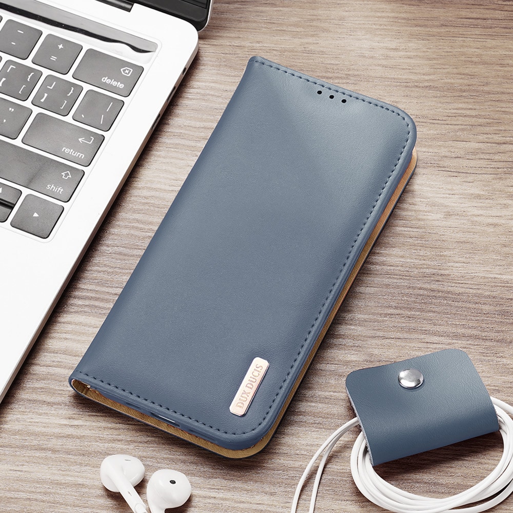 Dux Ducis Hivo Læder Flip Cover Ægte læderpung til Samsung Galaxy S22+ Blå
