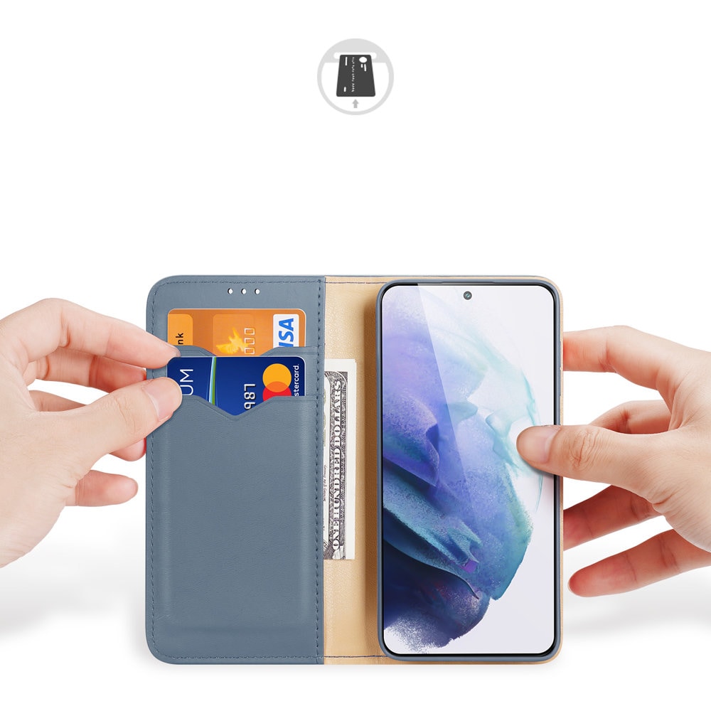 Dux Ducis Hivo Læder Flip Cover Ægte læderpung til Samsung Galaxy S22+ Blå