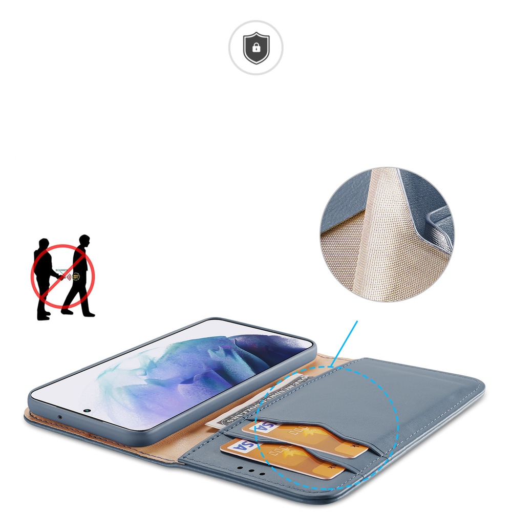Dux Ducis Hivo Læder Flip Cover Ægte læderpung til Samsung Galaxy S22+ Blå