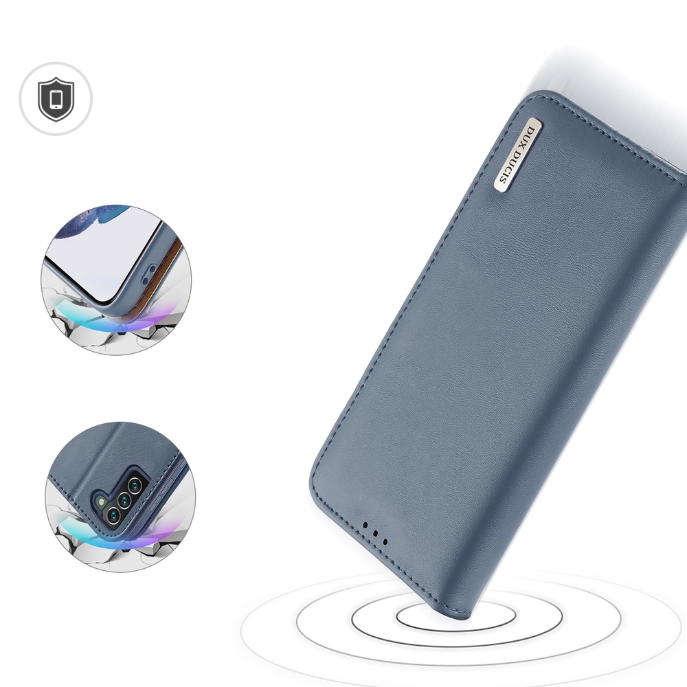 Dux Ducis Hivo Læder Flip Cover Ægte læderpung til Samsung Galaxy S22+ Blå