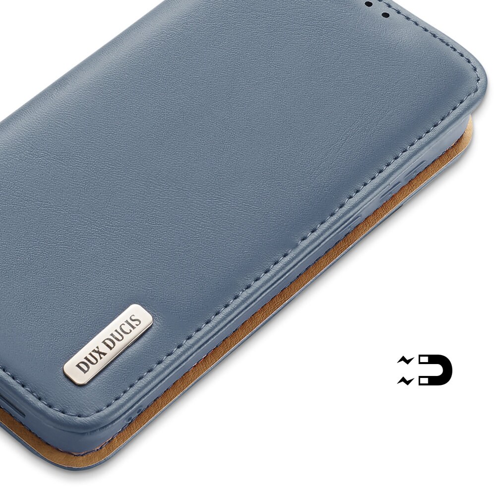 Dux Ducis Hivo Læder Flip Cover Ægte læderpung til Samsung Galaxy S22+ Blå