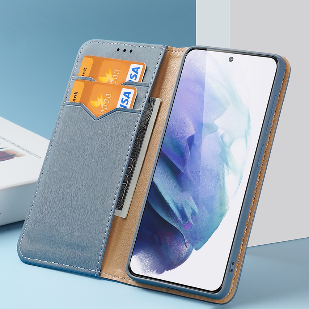 Dux Ducis Hivo Læder Flip Cover Ægte læderpung til Samsung Galaxy S22+ Blå
