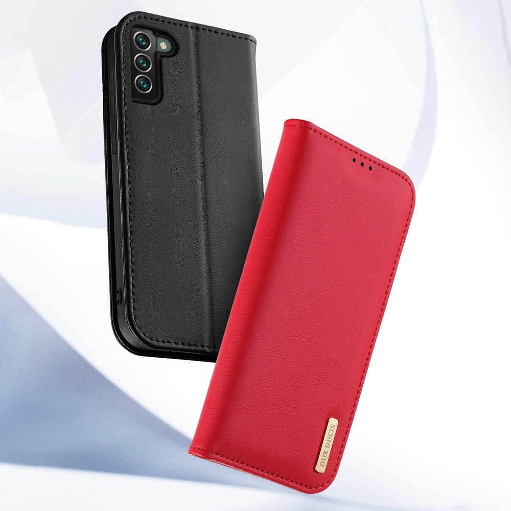 Dux Ducis Hivo Læder Flip Cover Ægte læderpung til Samsung Galaxy S22+ Blå