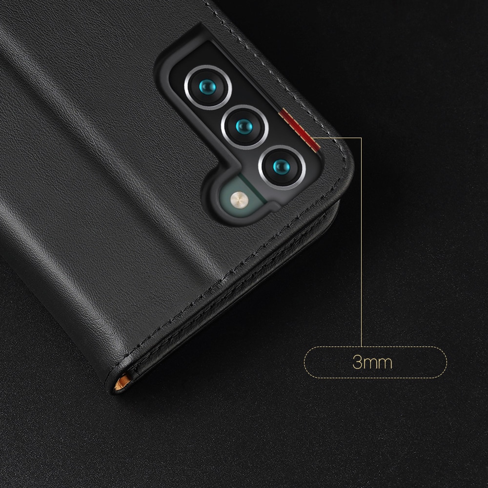 Dux Ducis Hivo Læder Flip Cover Ægte læderpung til Samsung Galaxy S22+ Blå