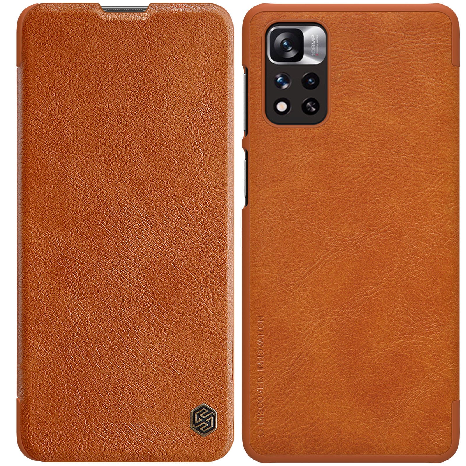 Nillkin Qin Flip Case for Xiaomi Redmi Note 11 Pro+/11 Pro/Mi11i HyperCharge, Brown