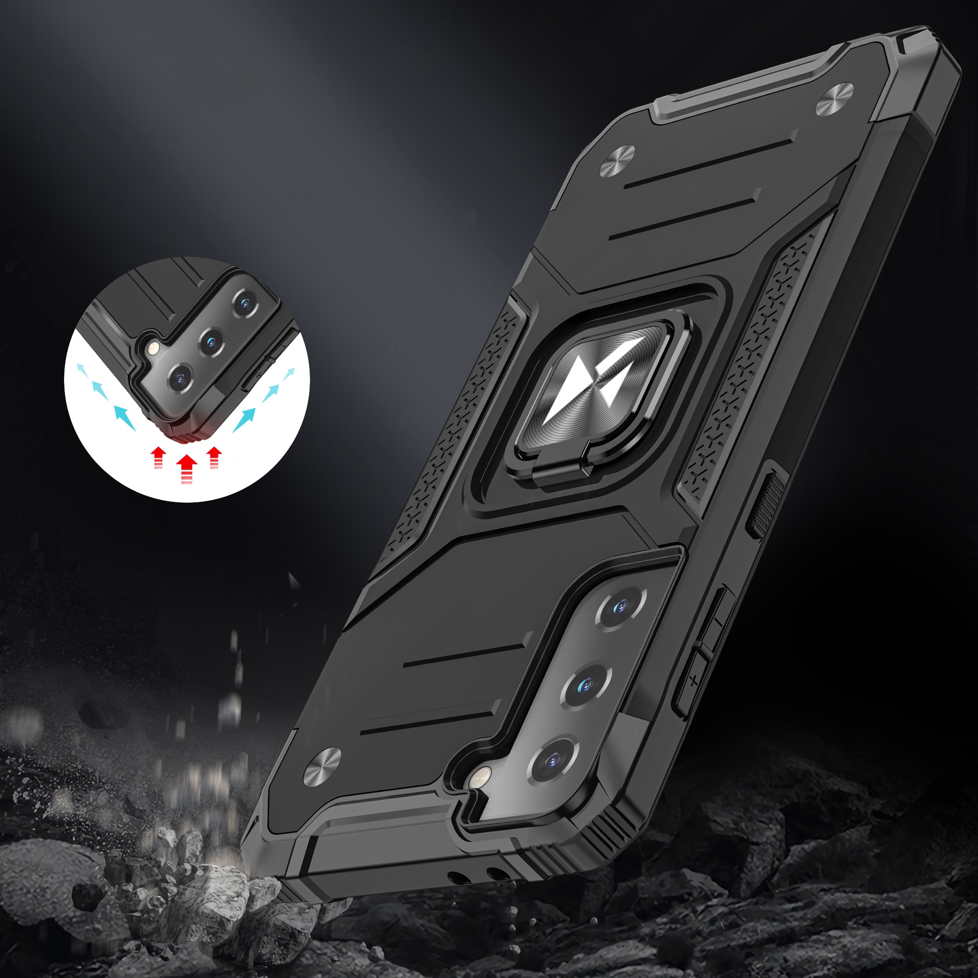 Wozinsky Ring Armor Tough Hybrid Case + Magnetic Mount for Samsung Galaxy S22/S22 Plus - Pink
