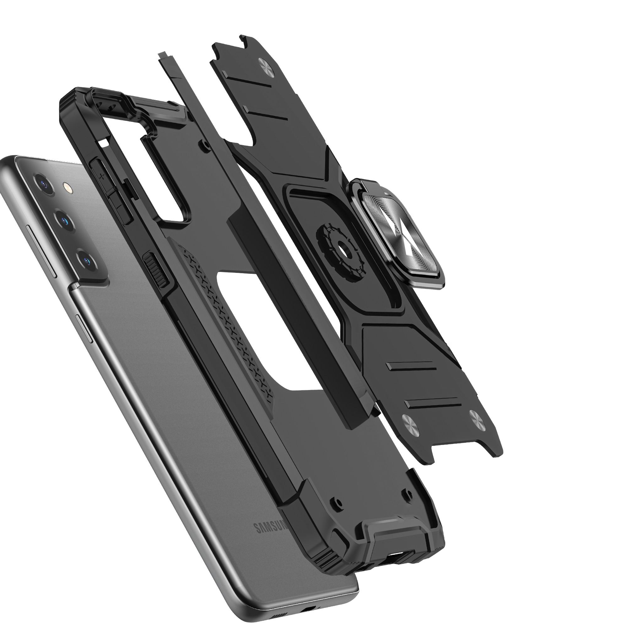 Wozinsky Ring Armor Tough Hybrid Case + Magnetic Mount for Samsung Galaxy S22/S22 Plus - Black
