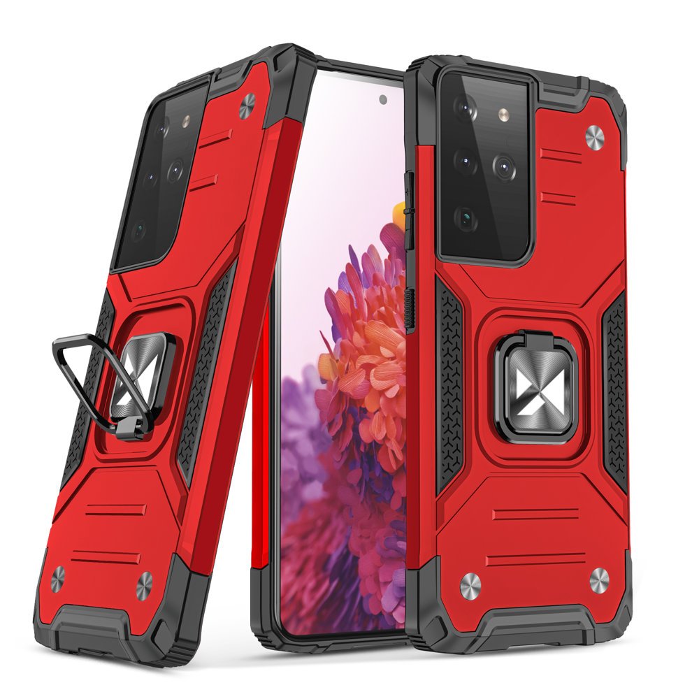 Wozinsky Ring Armor robust hybrid cover + magnetisk holder til Samsung Galaxy S22 Ultra red