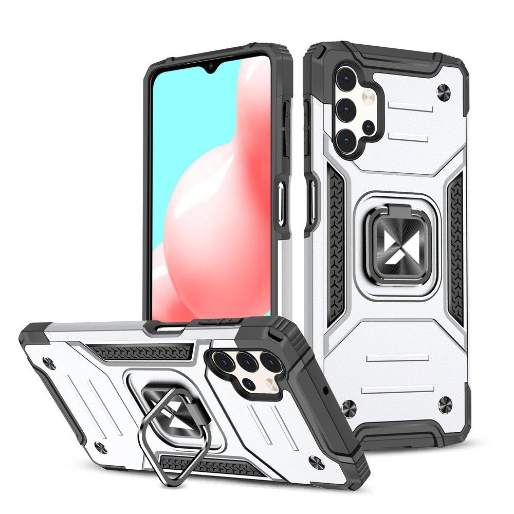 Wozinsky Ring Armor robust hybrid cover + magnetisk holder til Samsung Galaxy A73 sølv