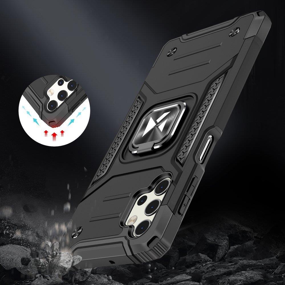 Wozinsky Ring Armor robust hybrid cover + magnetisk holder til Samsung Galaxy A73 blå