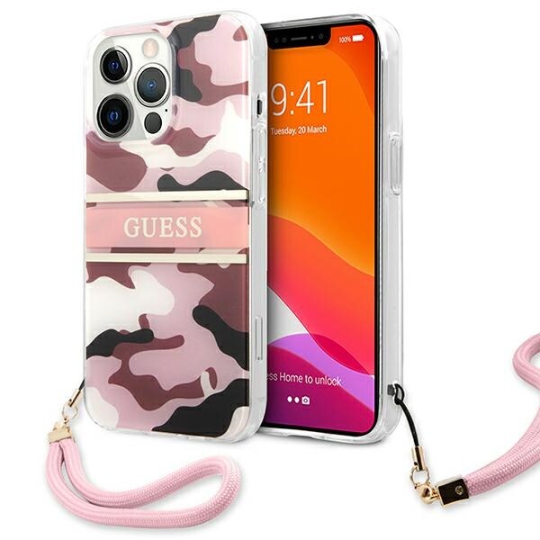 Guess GUHCP13LKCABPI iPhone 13 Pro / 13 6,1" pink/pink hardcase Camo Strap Collection
