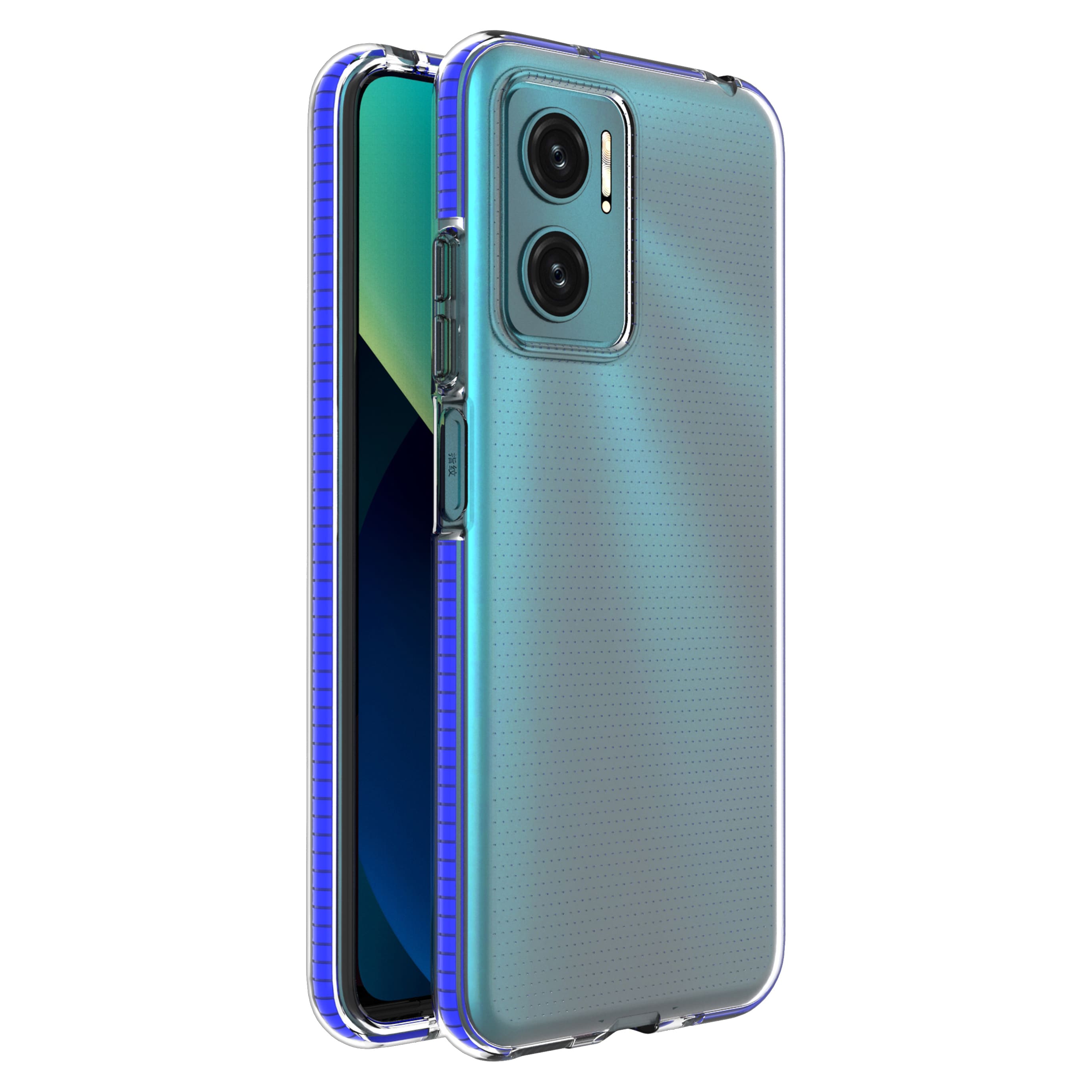 Spring Case cover gel cover med farvet ramme til Xiaomi Redmi 10 mørkeblå