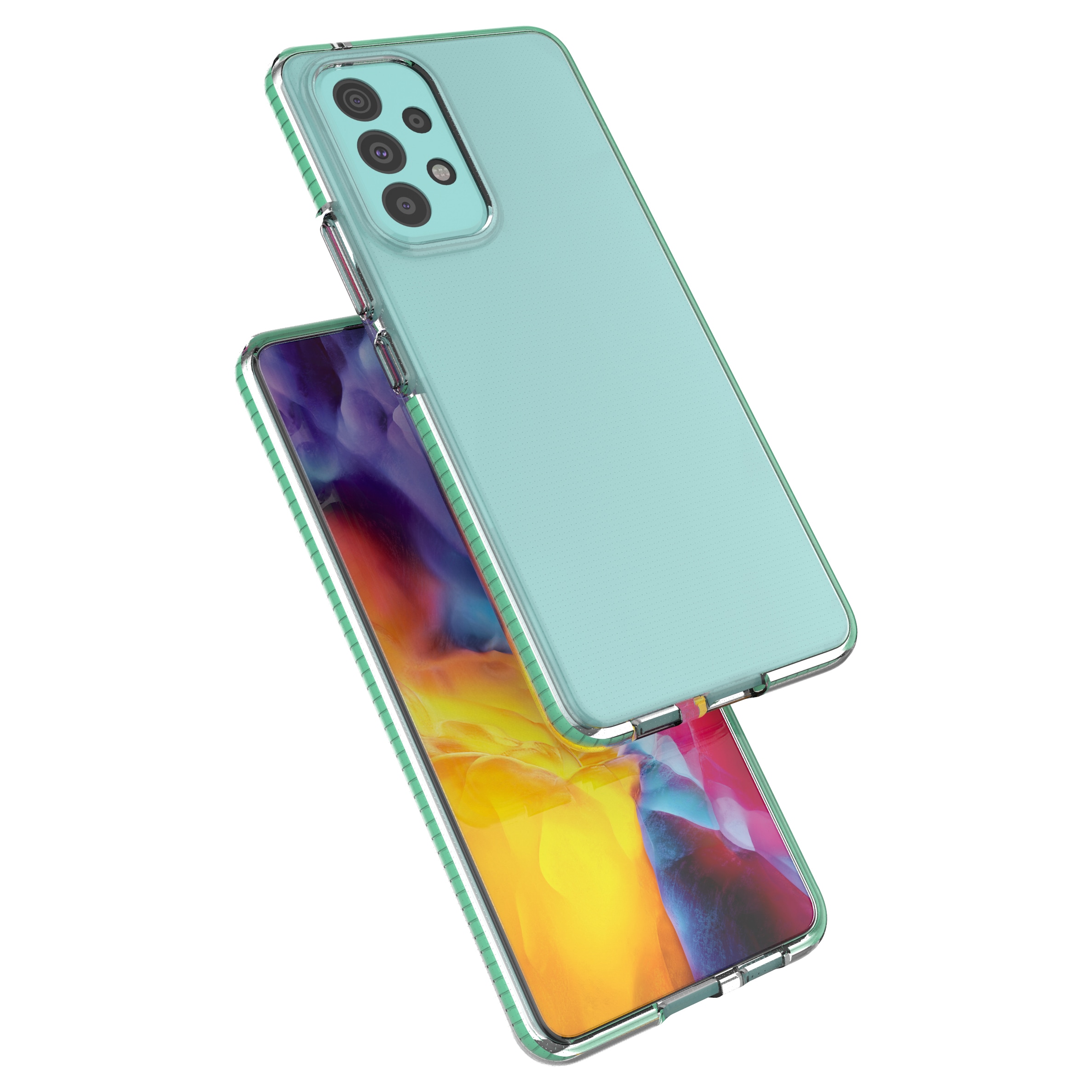 Spring Case cover gel TPU cover med farvet ramme til Samsung Galaxy A73 sort