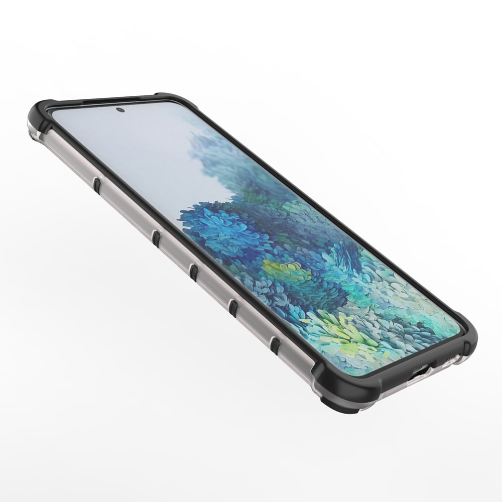Honeycomb-etui pansret cover med gelramme til Samsung Galaxy S22 + (S22 Plus) sort