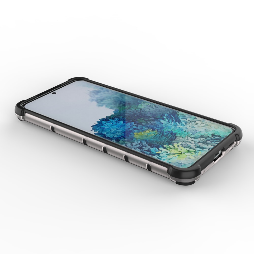 Honeycomb-etui pansret cover med gelramme til Samsung Galaxy S22 + (S22 Plus) sort