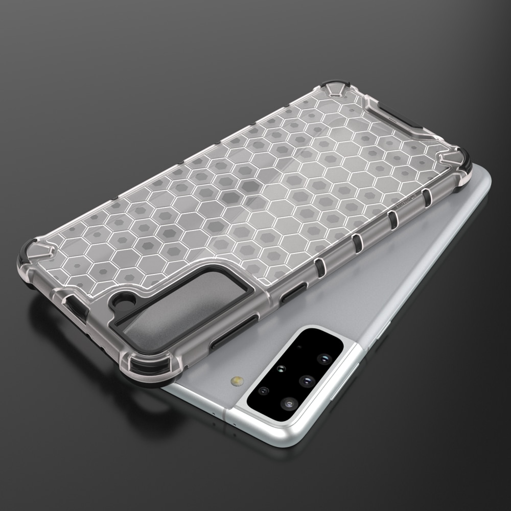 Honeycomb-etui pansret cover med gelramme til Samsung Galaxy S22 + (S22 Plus) sort