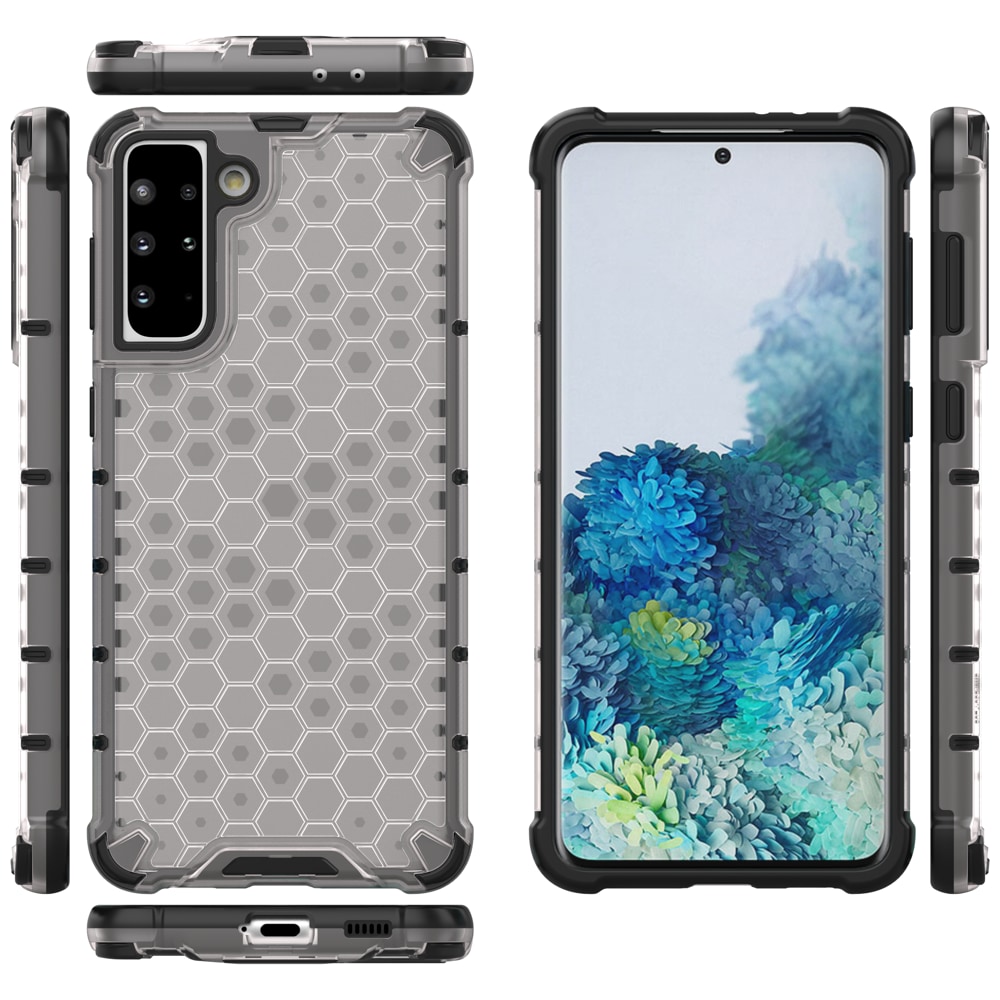 Honeycomb-etui pansret cover med gelramme til Samsung Galaxy S22 + (S22 Plus) gennemsigtig