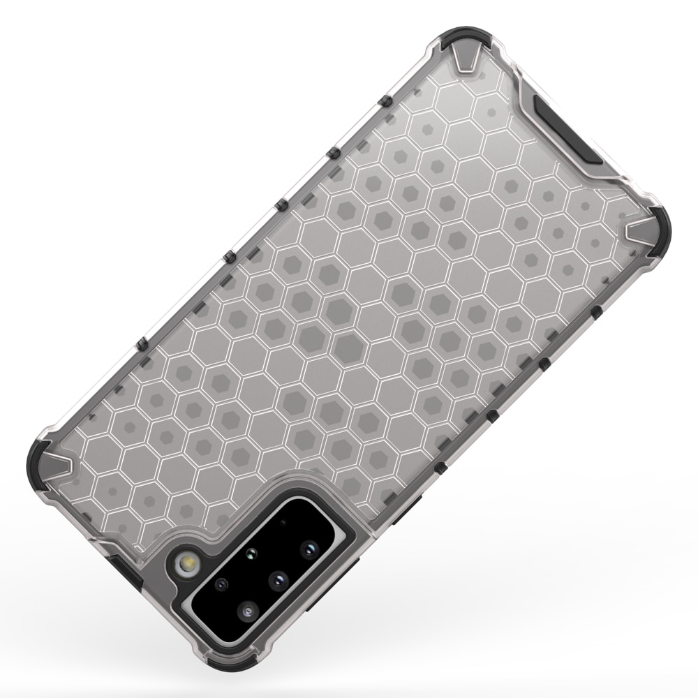 Honeycomb-etui pansret cover med gelramme til Samsung Galaxy S22 + (S22 Plus) gennemsigtig