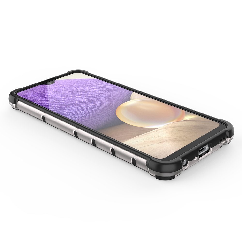 Honeycomb-etui pansret cover med gelramme til Samsung Galaxy A03s (166.5) sort