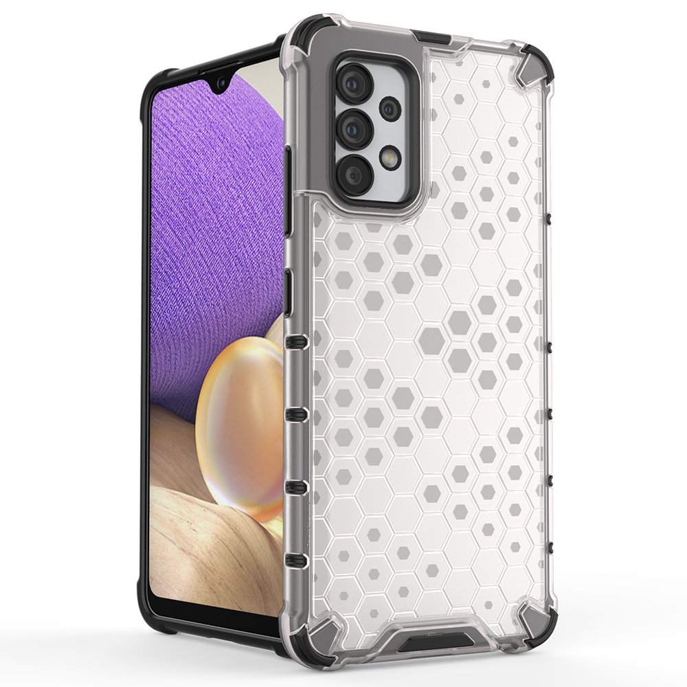 Honeycomb-etui pansret cover med gelramme til Samsung Galaxy A03s (166.5) sort