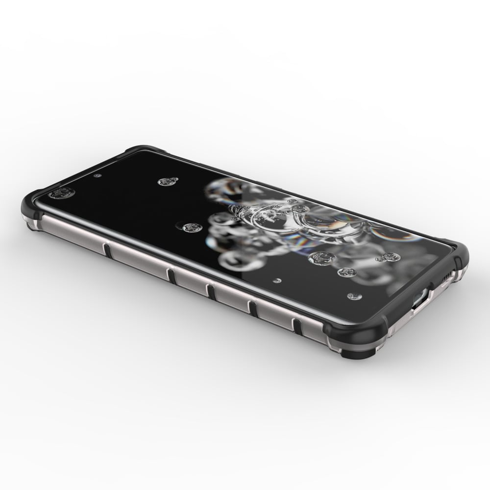Honeycomb-etui pansret cover med gelramme til Samsung Galaxy S22 Ultra blue