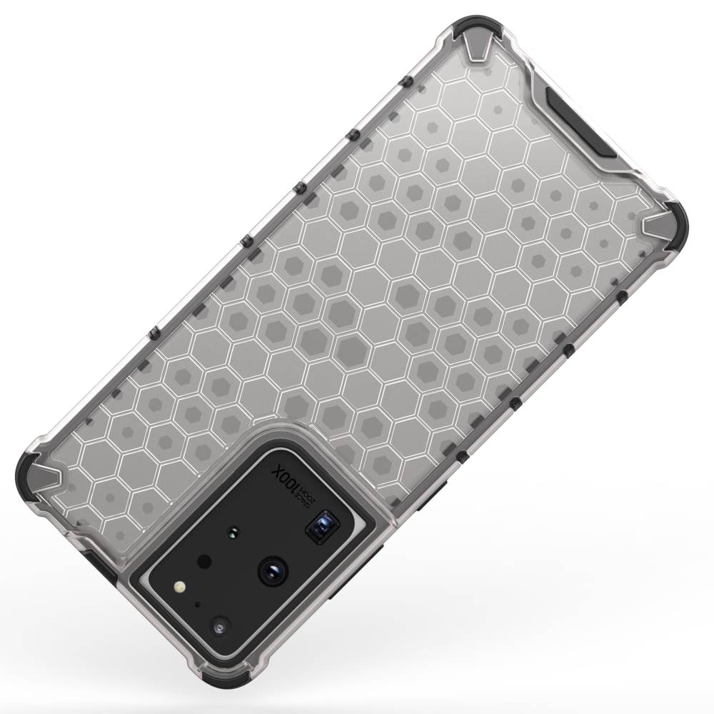 Honeycomb-etui pansret cover med gelramme til Samsung Galaxy S22 Ultra blue