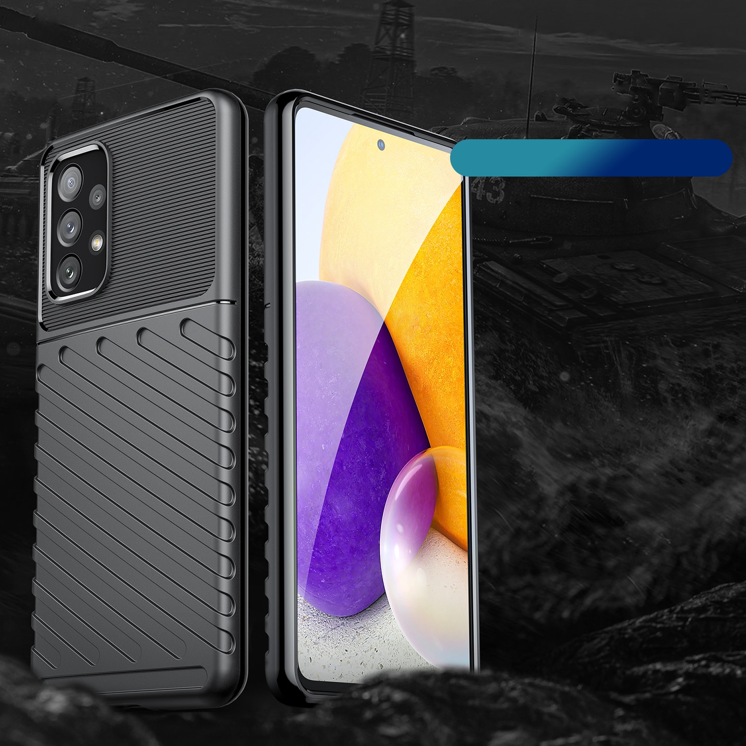 Thunder Case fleksibelt panseret cover til Samsung Galaxy A73 sort