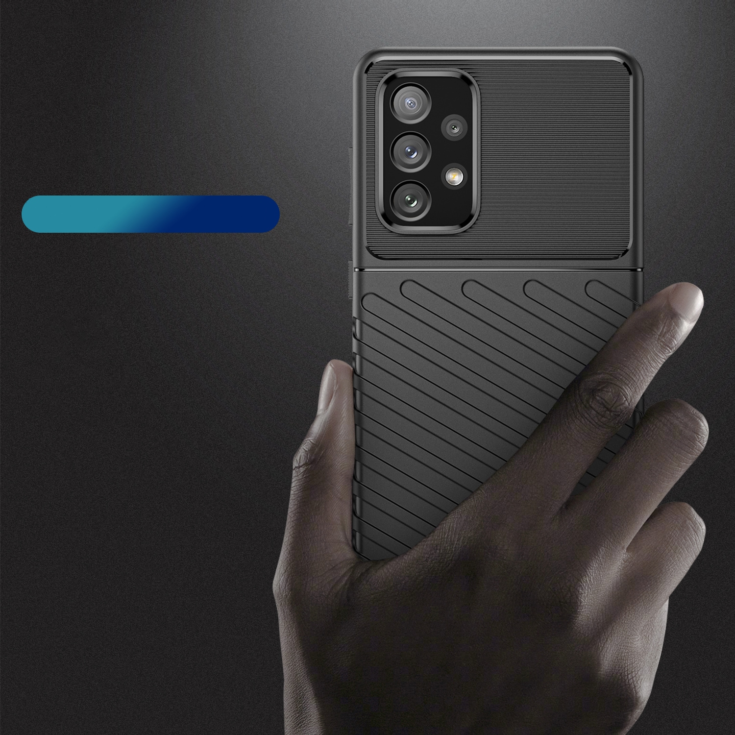 Thunder Case fleksibelt panseret cover til Samsung Galaxy A73 sort