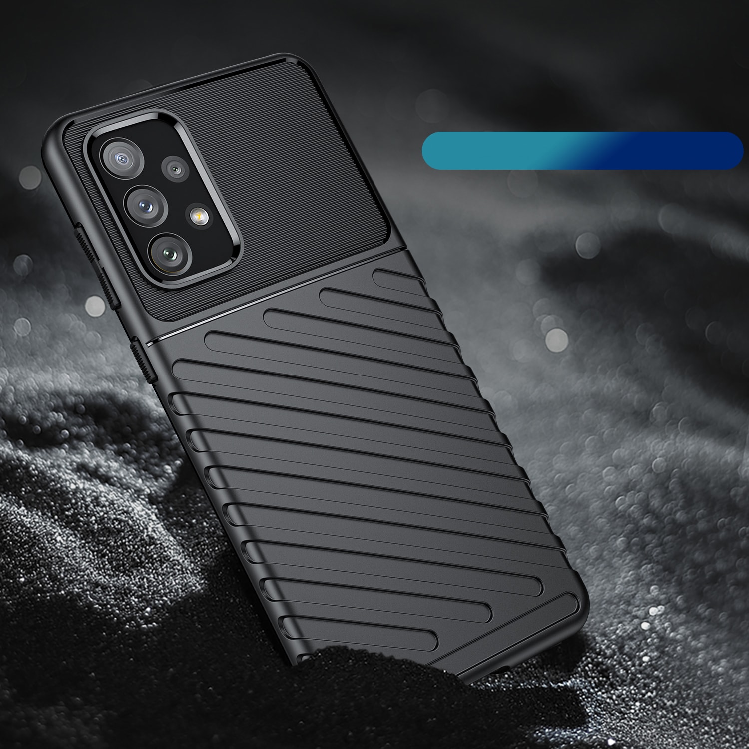 Thunder Case fleksibelt panseret cover til Samsung Galaxy A73 sort