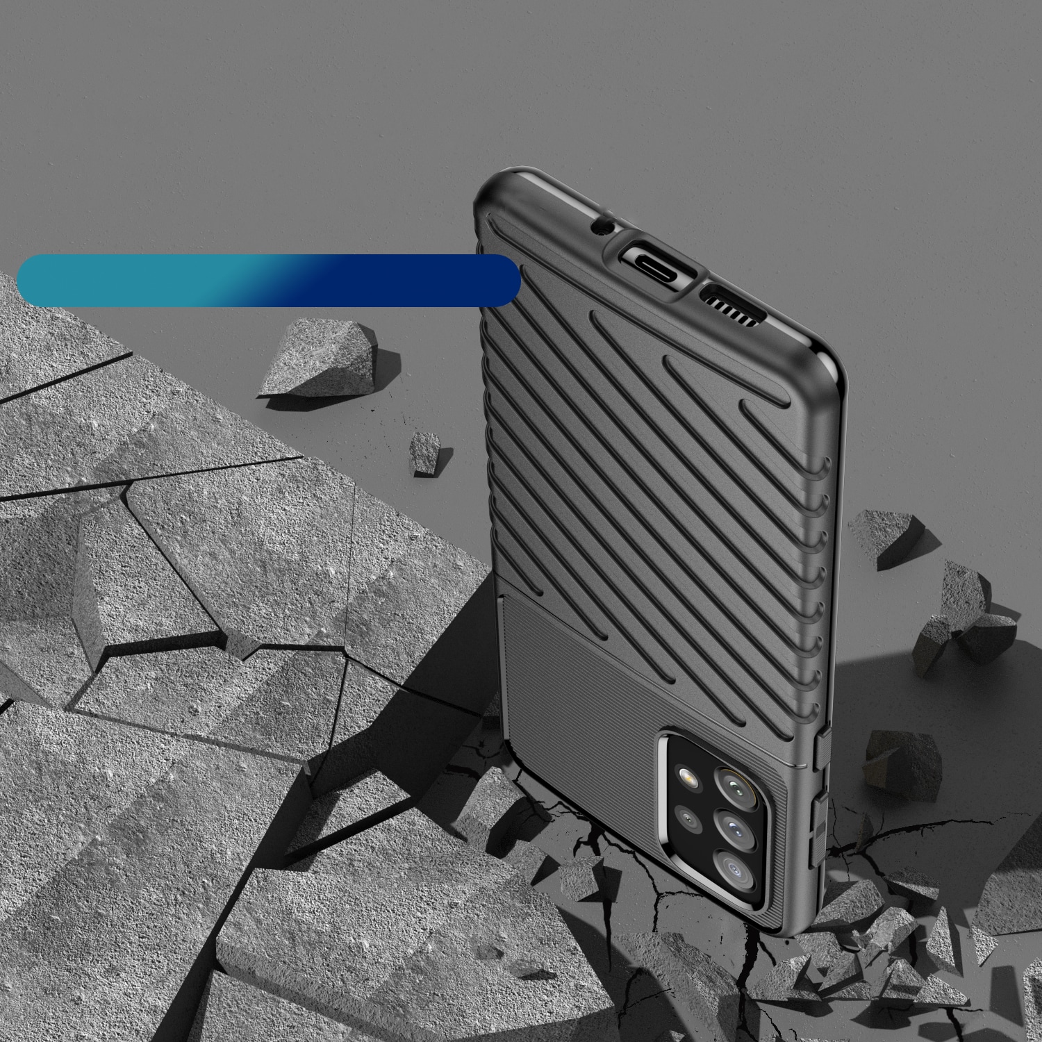 Thunder Case fleksibelt panseret cover til Samsung Galaxy A73 sort
