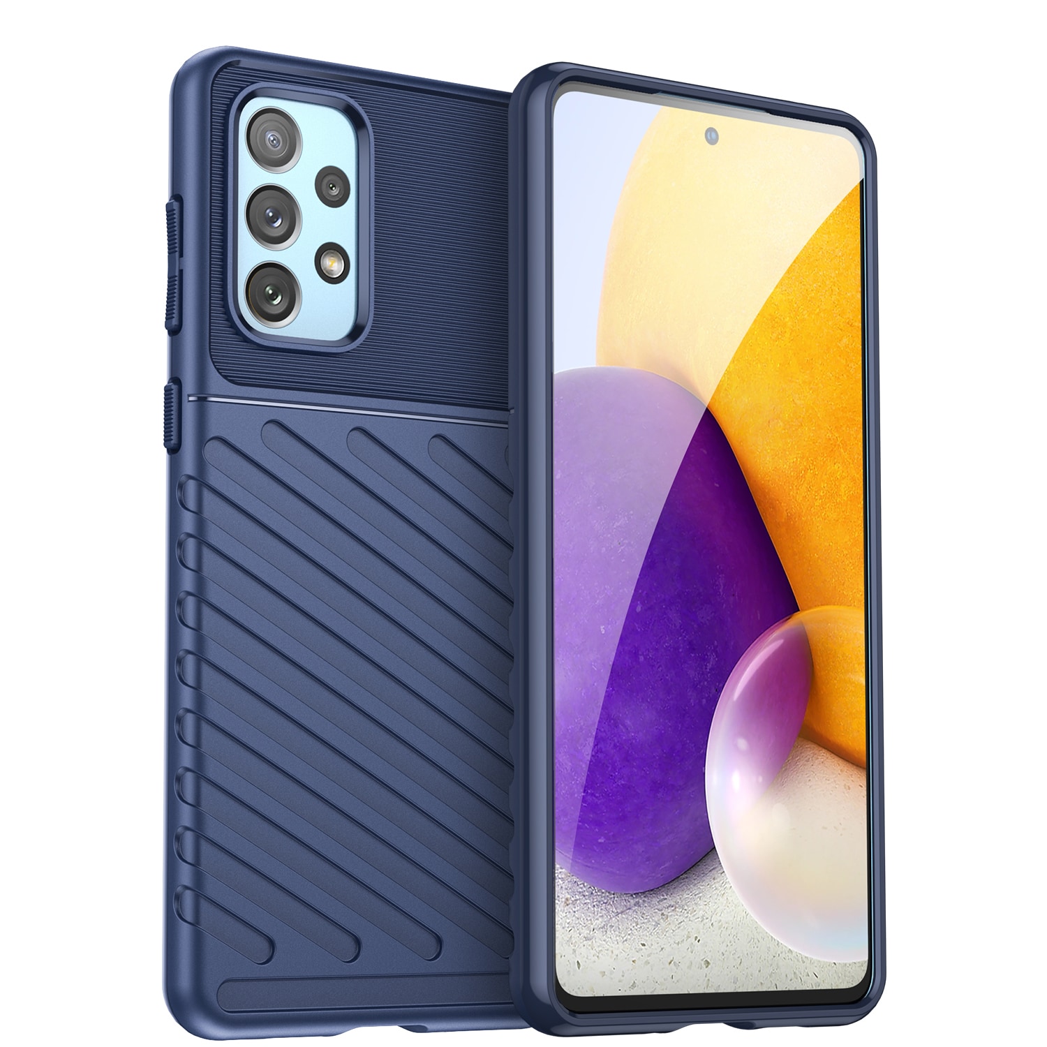 Thunder Case fleksibelt panseret cover til Samsung Galaxy A73 blå